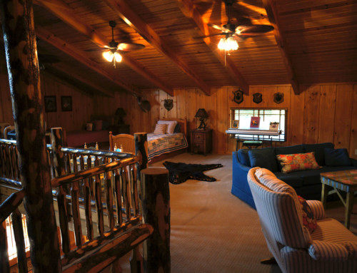 Whitetail deer hunting lodge